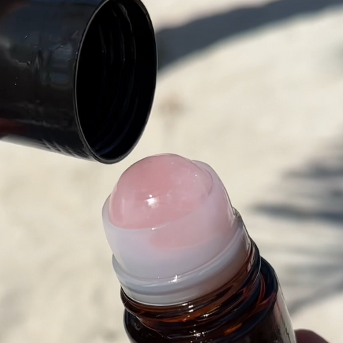 Organic Castor Oil Roll-On 50 mL | Rose Quartz Roller