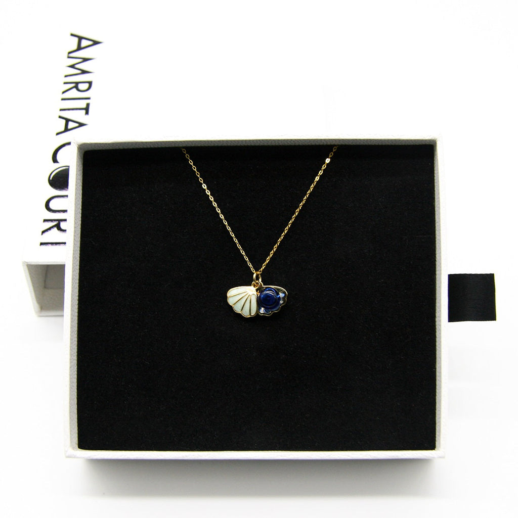 Green Shell Murano Aroma Necklace - Oceanic Depths | Energy & Healing | Diffuse on the go | Sterling Silver Gift