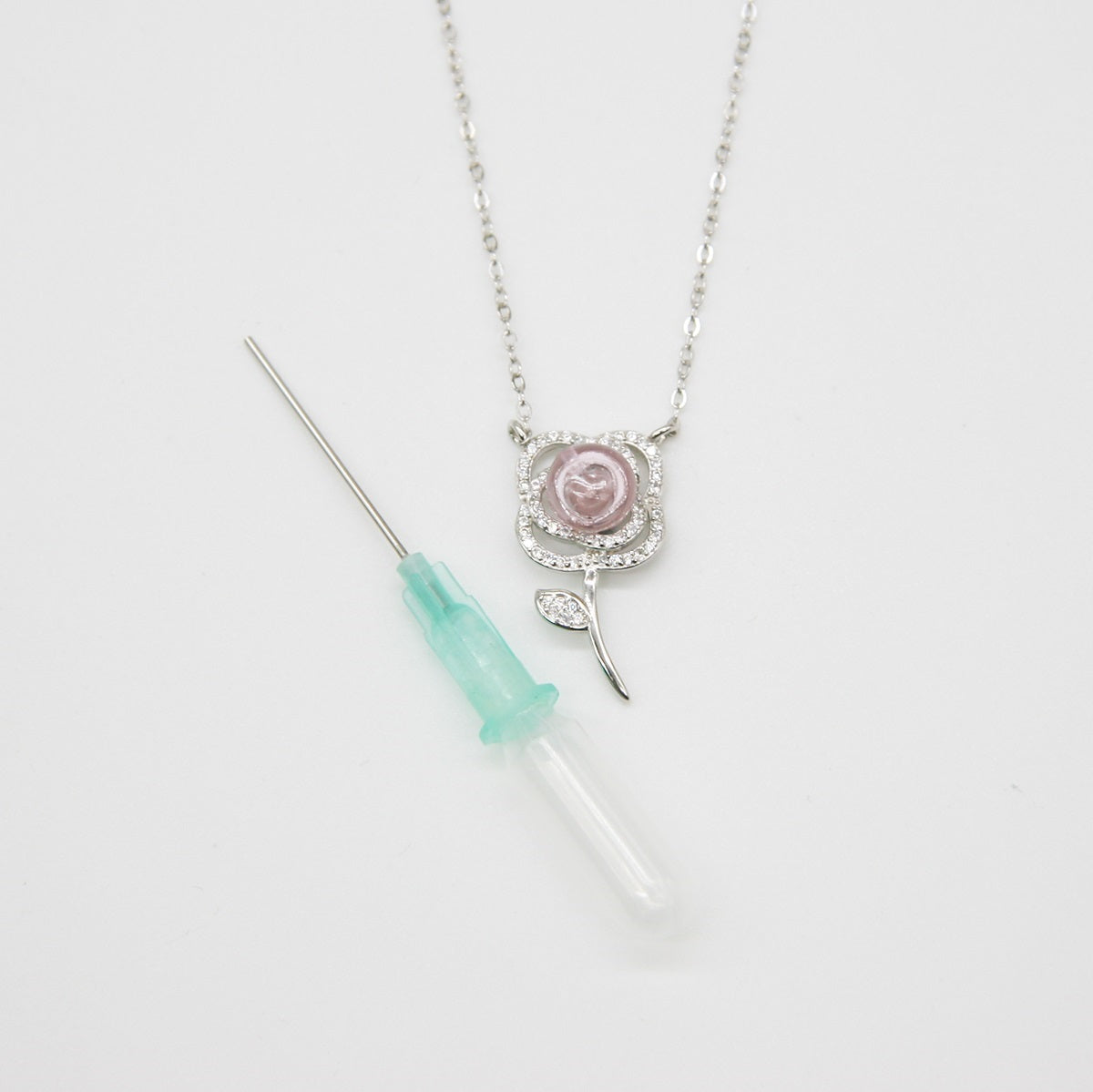 Sterling Silver Rose Garden Aroma Necklace - Pink | Energy & Healing | Diffuse on the go