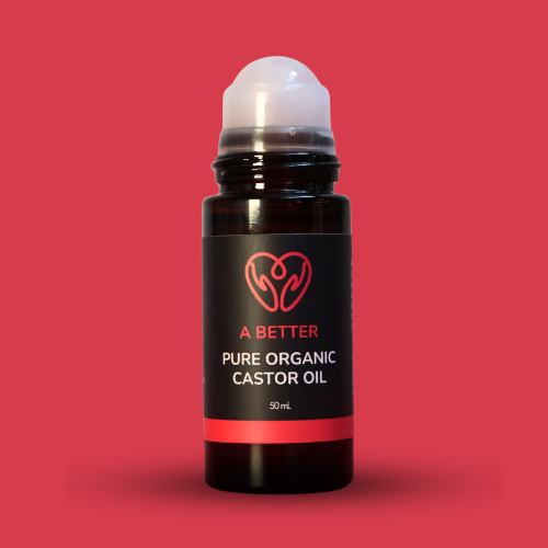Organic Castor Oil Roll-On 50 mL | Rose Quartz Roller