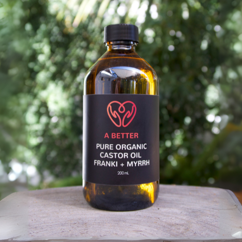 Organic Castor Oil with Frankincense & Myrrh 200 mL | Amber Glass